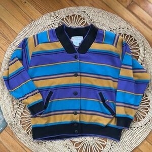 Vintage striped cotton bomber jacket